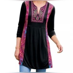 Soft Surroundings Size L Kashmir Boho Tunic Blouse